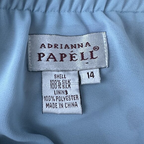 Adrianna Papell Midi Skirt Sz 14 Purple Blue Floral Fairy Romantic Asymmetrical - Picture 5 of 7